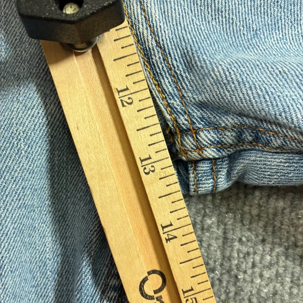 Levis 505 Regular Fit Jeans Mens 40x29 Light Wash Distressed Straight Leg Denim